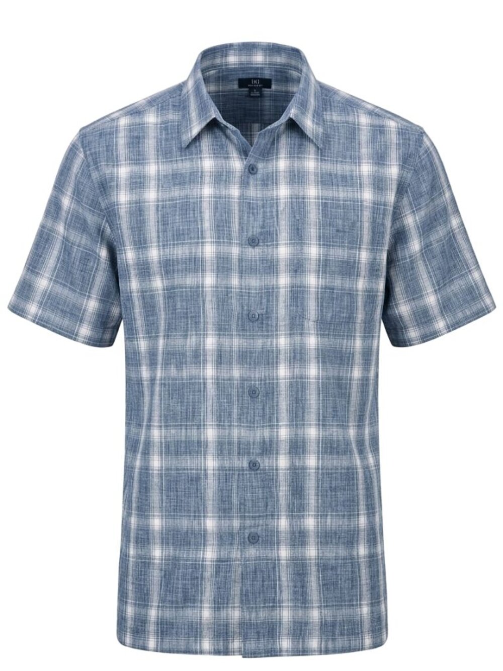 George Blue Plaid Short Sleeve Button Up Shirt Men’s Large
